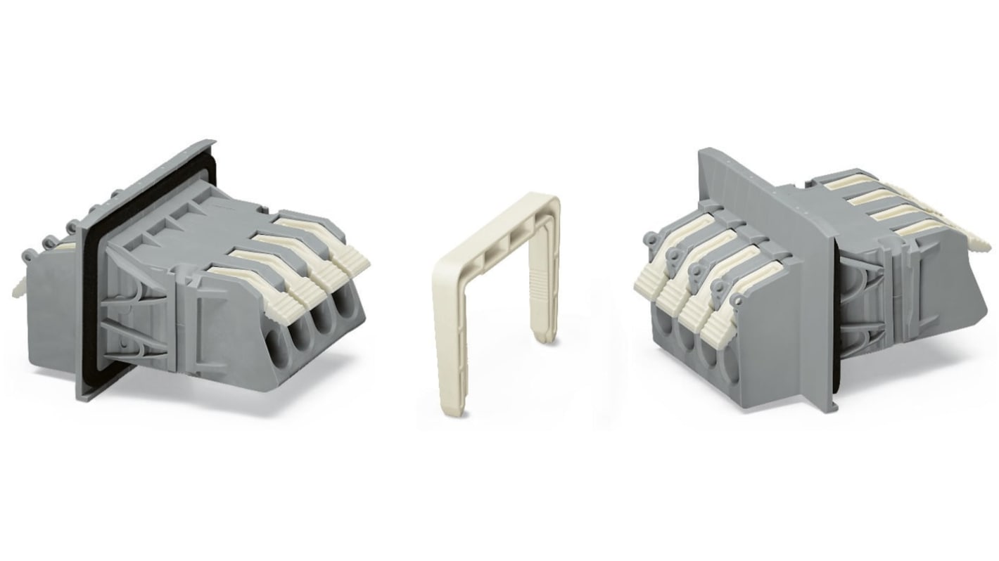 WAGO 828 Series Terminal Block, 4-Way, 57A, 16 → 6 AWG Wire, Cage Clamp Termination