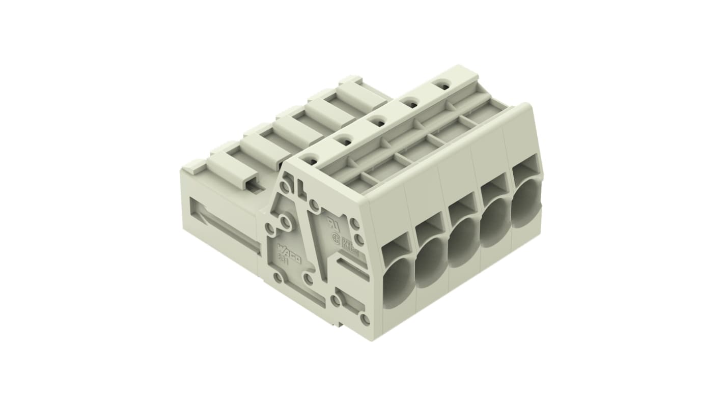 WAGO 831 Series Male Connector for Use with Female Connector, 41A, CSA