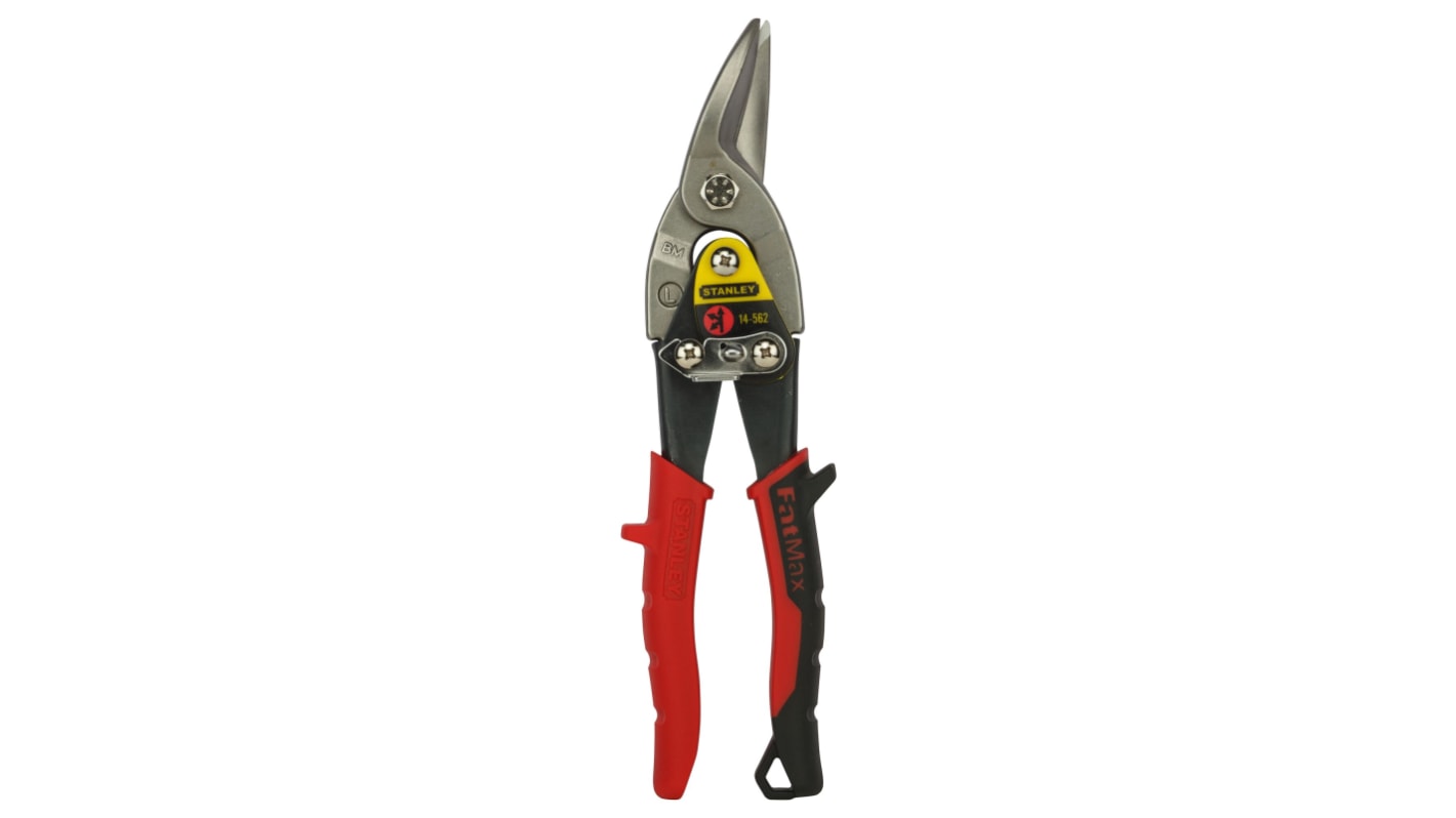 Stanley 250 mm Blechschere für Aluminium, Pappe, Leder, PVC, Gummi, Stahl, Schnitt: Links