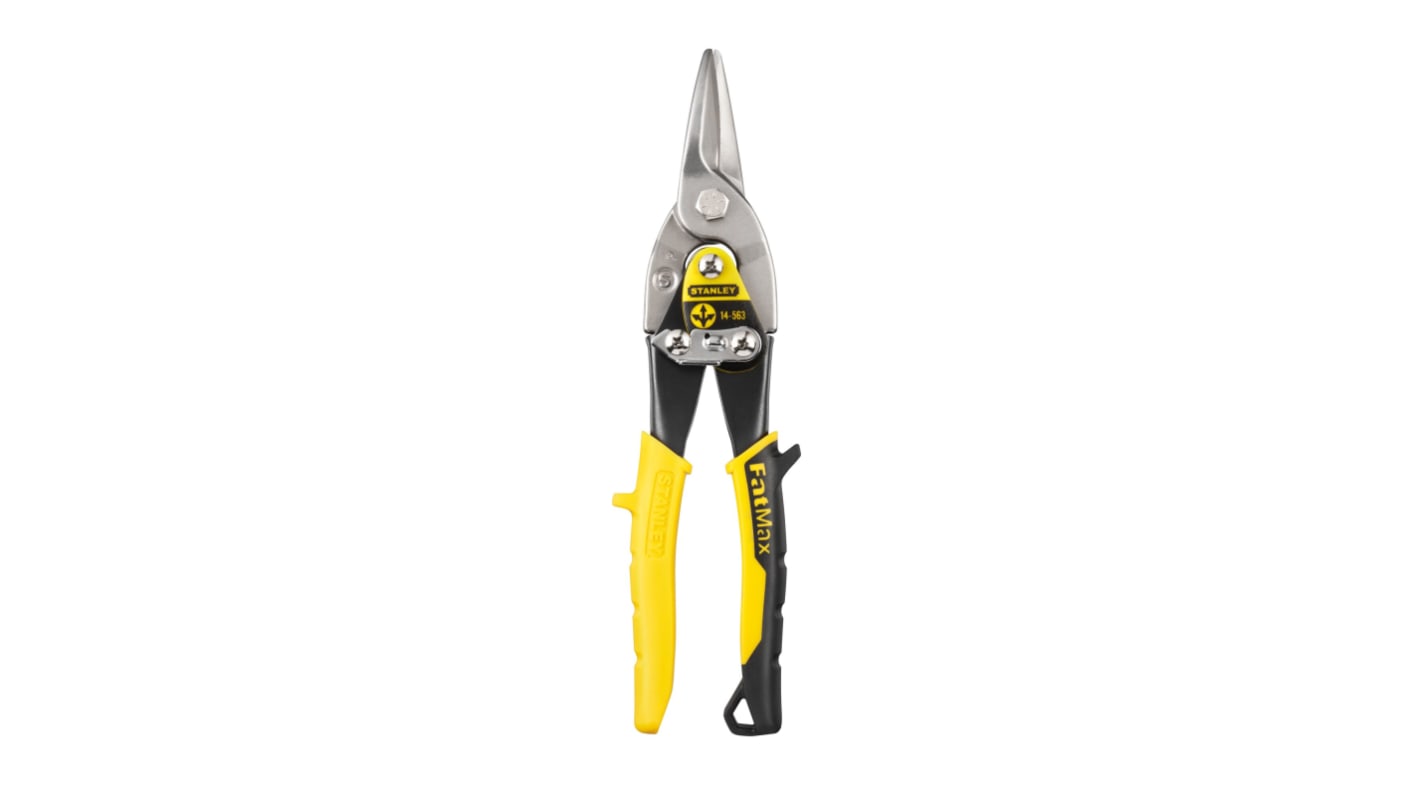 Stanley 250 mm Blechschere für Aluminium, Pappe, Leder, PVC, Gummi, Stahl, Schnitt: Gerade