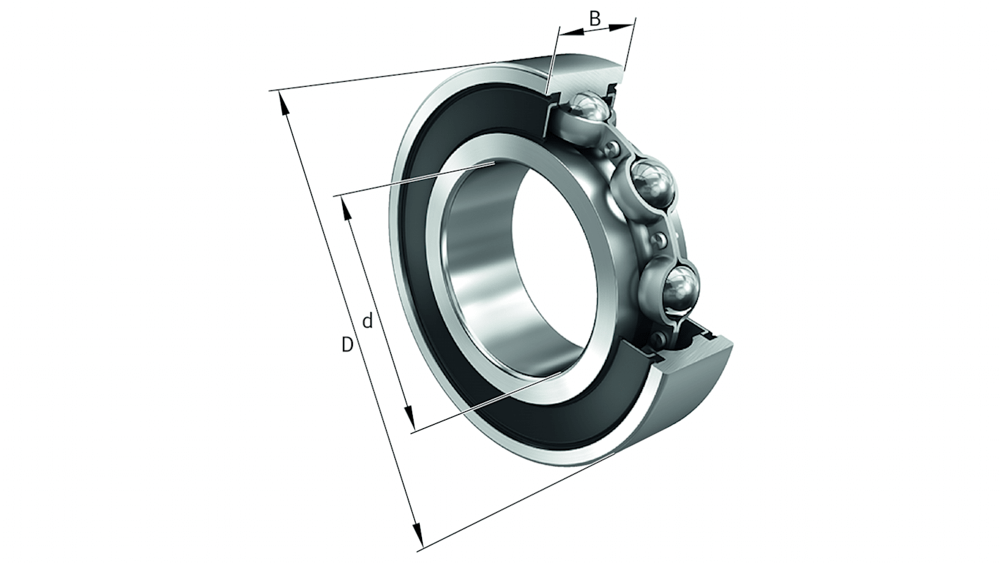 FAG S6204-2RSR-FD Single Row Deep Groove Ball Bearing- Both Sides Sealed 20mm I.D, 47mm O.D