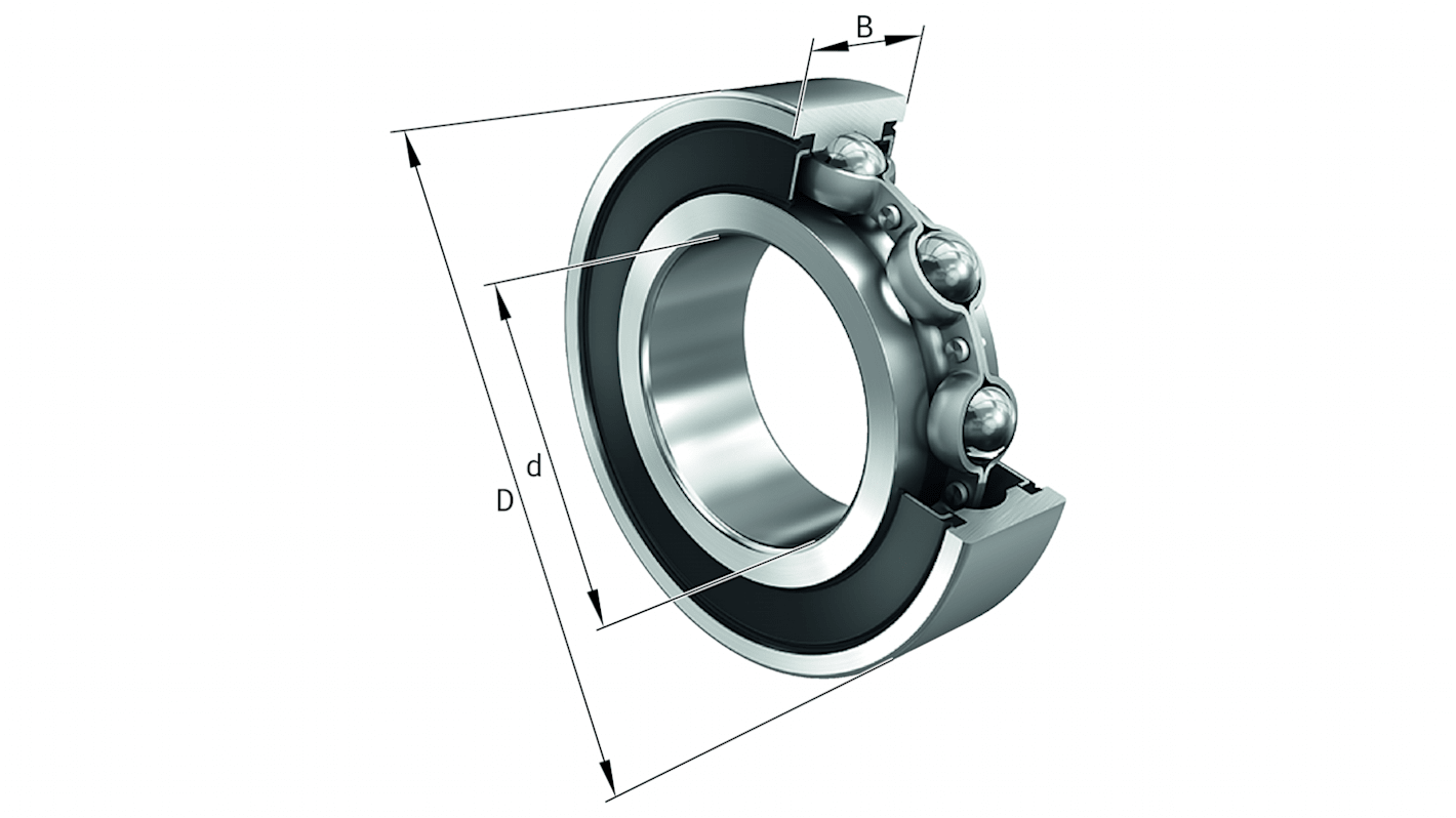 FAG S6209-2RSR-FD Single Row Deep Groove Ball Bearing- Both Sides Sealed 10mm I.D, 30mm O.D