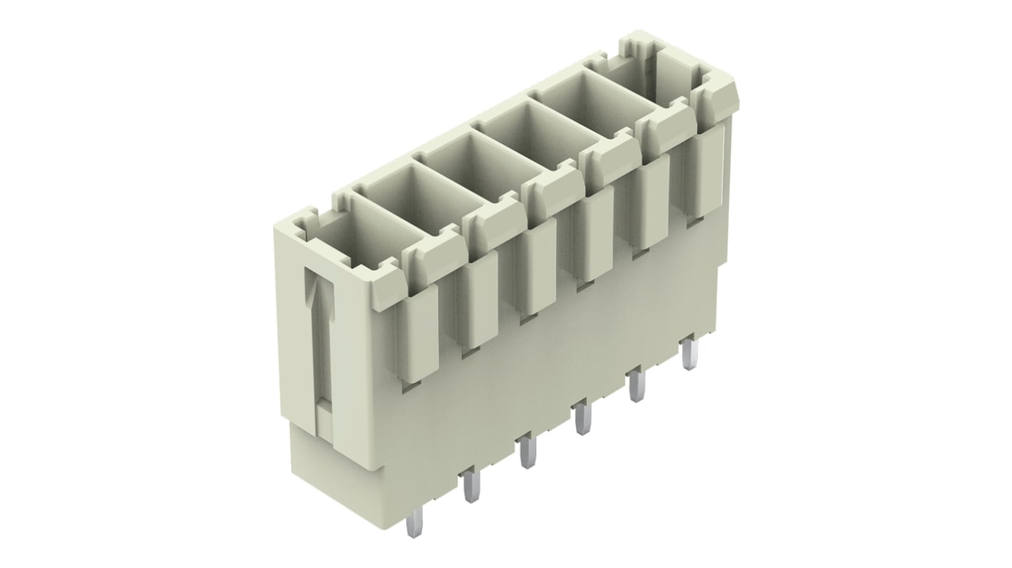 WAGO ストレート 基板接続用ピンヘッダ 6極 7.62mm 1列, PCBマウント