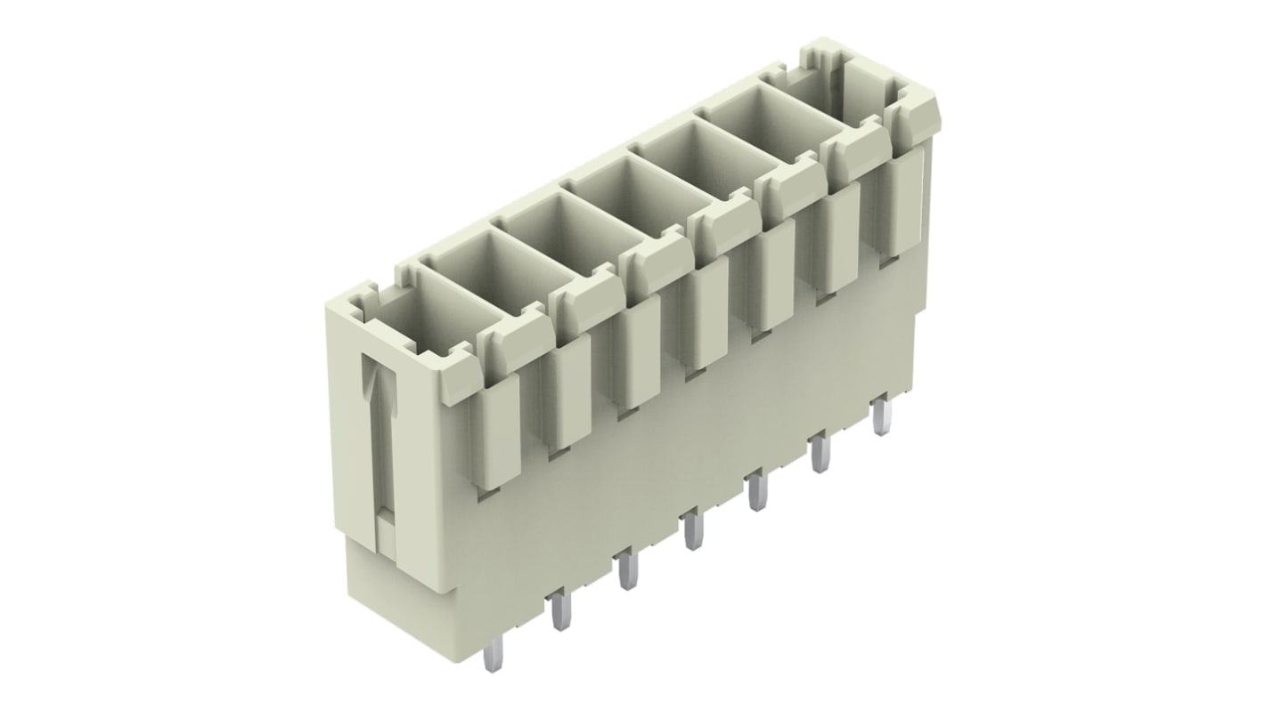 WAGO ストレート 基板接続用ピンヘッダ 7極 7.62mm 1列, PCBマウント