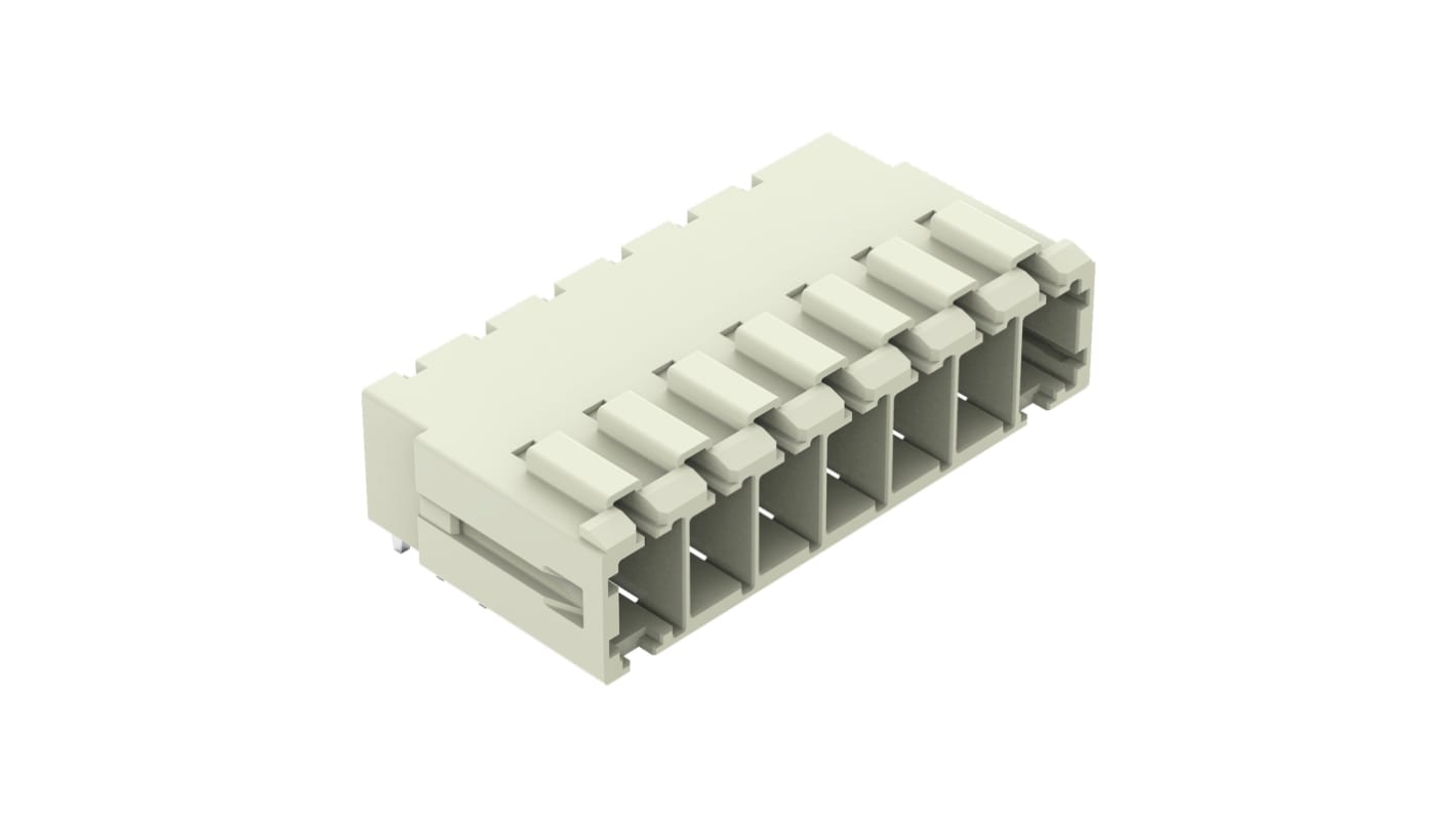 WAGO アングル 基板接続用ピンヘッダ 7極 7.62mm 1列, PCBマウント