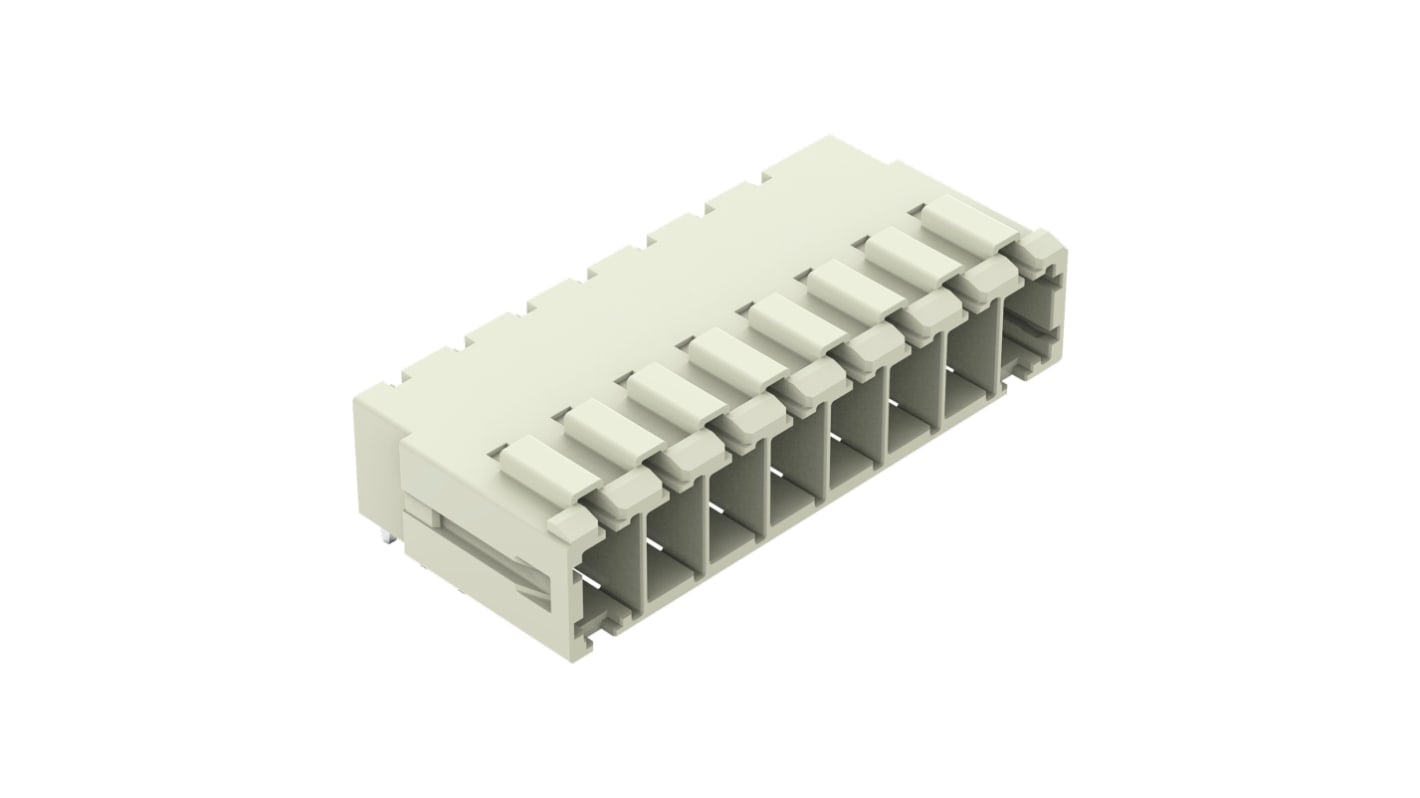 WAGO アングル 基板接続用ピンヘッダ 8極 7.62mm 1列, PCBマウント