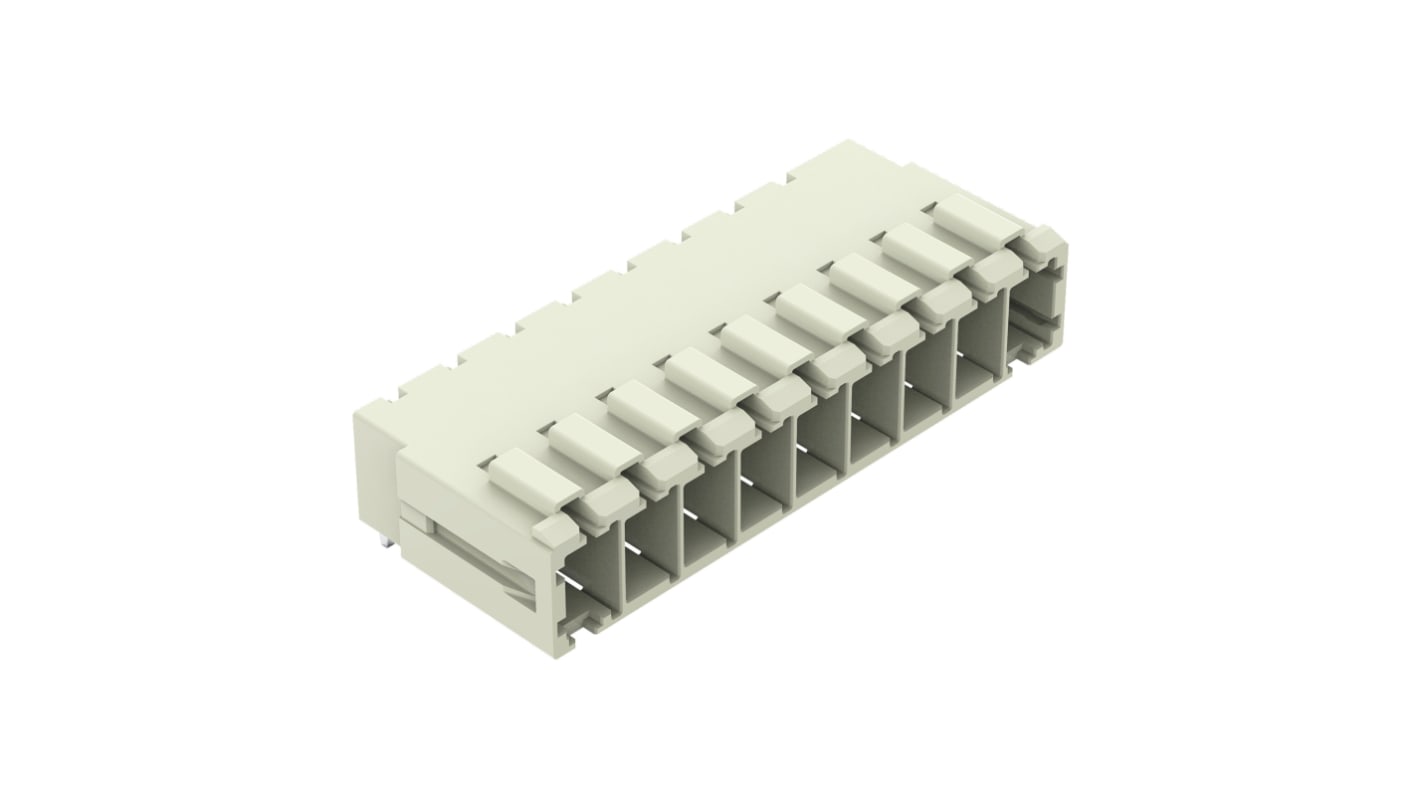 WAGO アングル 基板接続用ピンヘッダ 9極 7.62mm 1列, PCBマウント