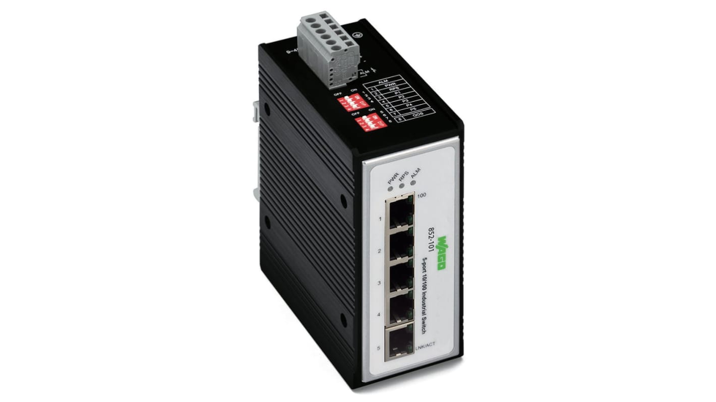 WAGO Unmanaged 5 Port Industrial Ethernet Switch RJ-45