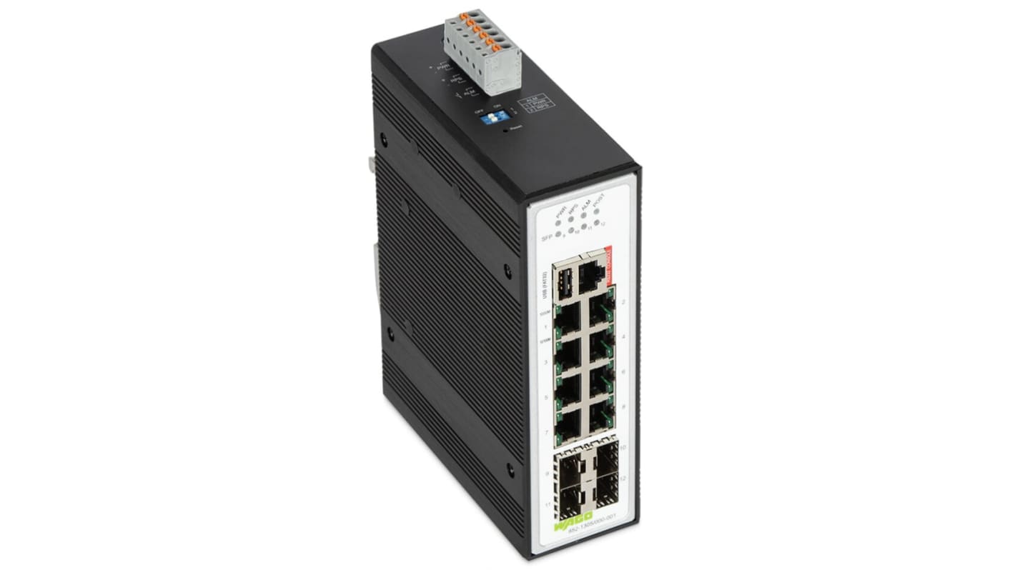 WAGO Managed 8 Port Industrial Ethernet Switch RJ-45