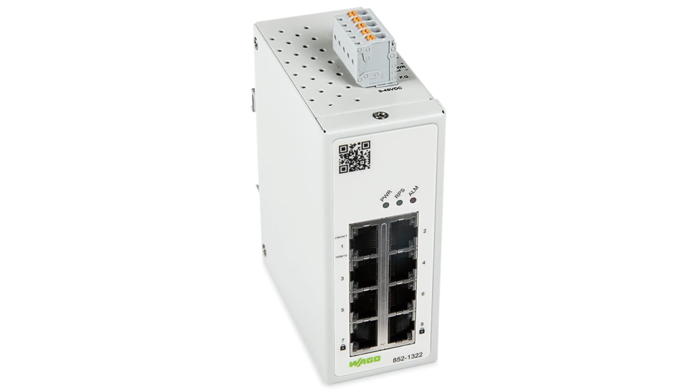 WAGO Managed 8 Port Industrial Ethernet Switch RJ-45