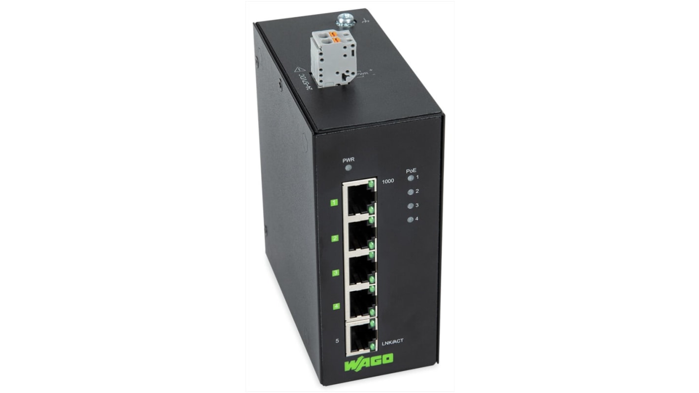 WAGO Unmanaged 5 Port Industrial Ethernet Switch RJ-45