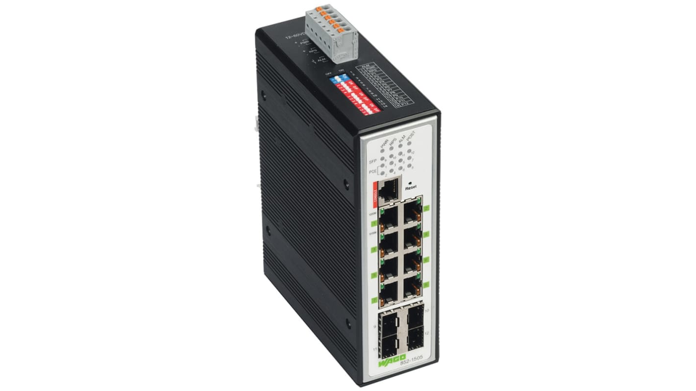 WAGO Managed 8 Port Industrial Ethernet Switch RJ-45