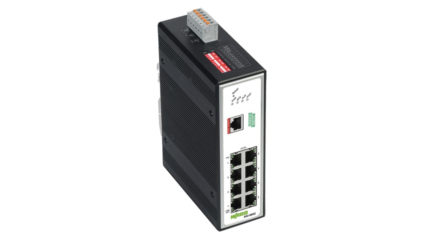WAGO Managed 8 Port Industrial Ethernet Switch RJ-45