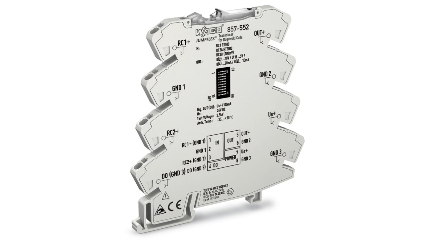 WAGO 857 Series Signal Conditioner, Current Input, Current, Voltage Output, 24V dc Supply