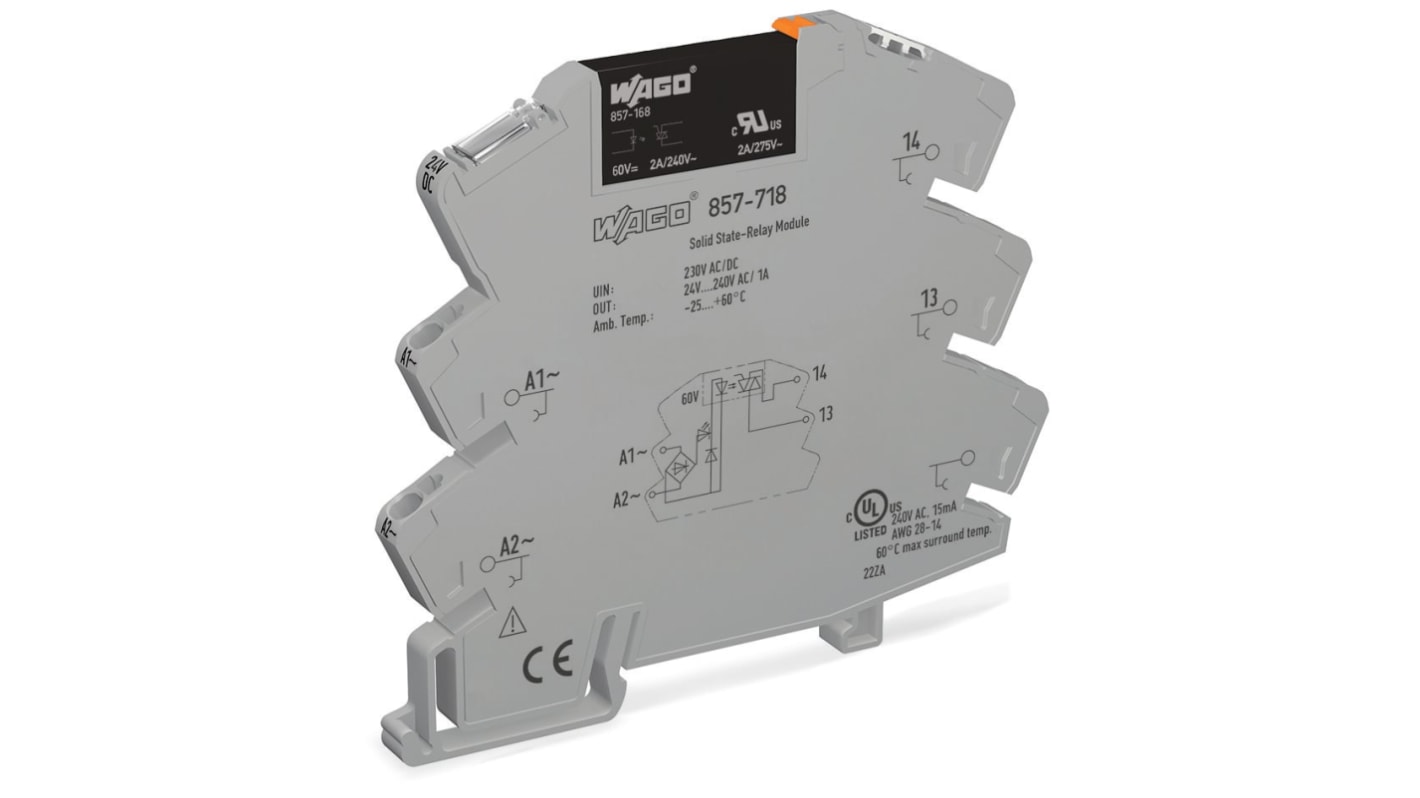 WAGO ソリッドステートリレー, 2 A, 240 V ac/dc, DINレール