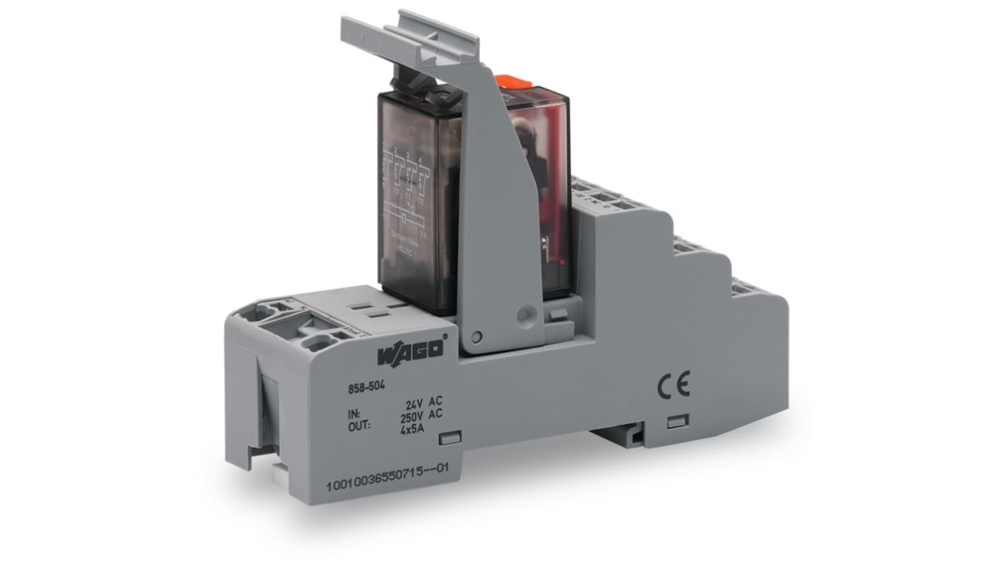 WAGO 858 Relaismodul 115V ac, 4-poliger Wechsler DIN-Schienen