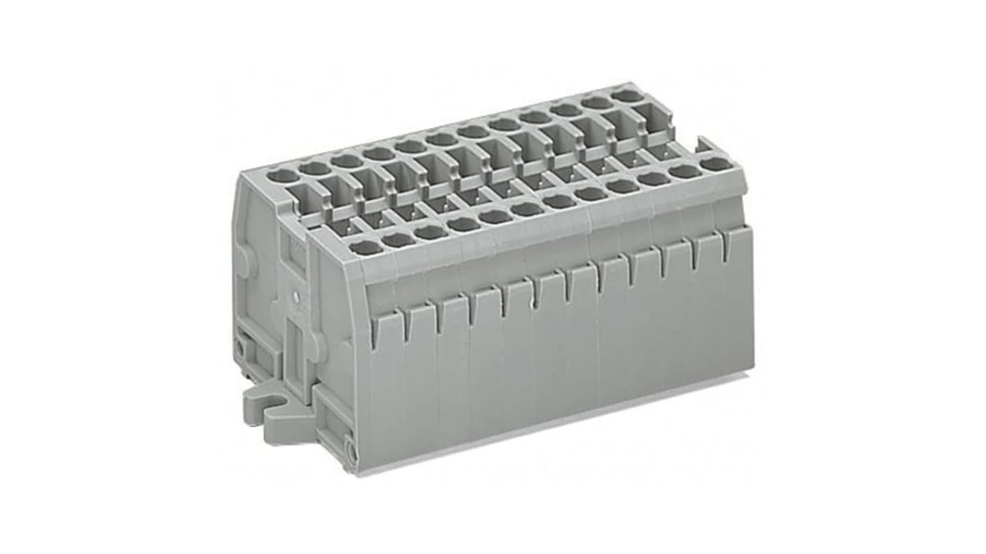 WAGO 869 Series Grey Terminal Strip, 2.5mm², 1-Level, Cage Clamp Termination