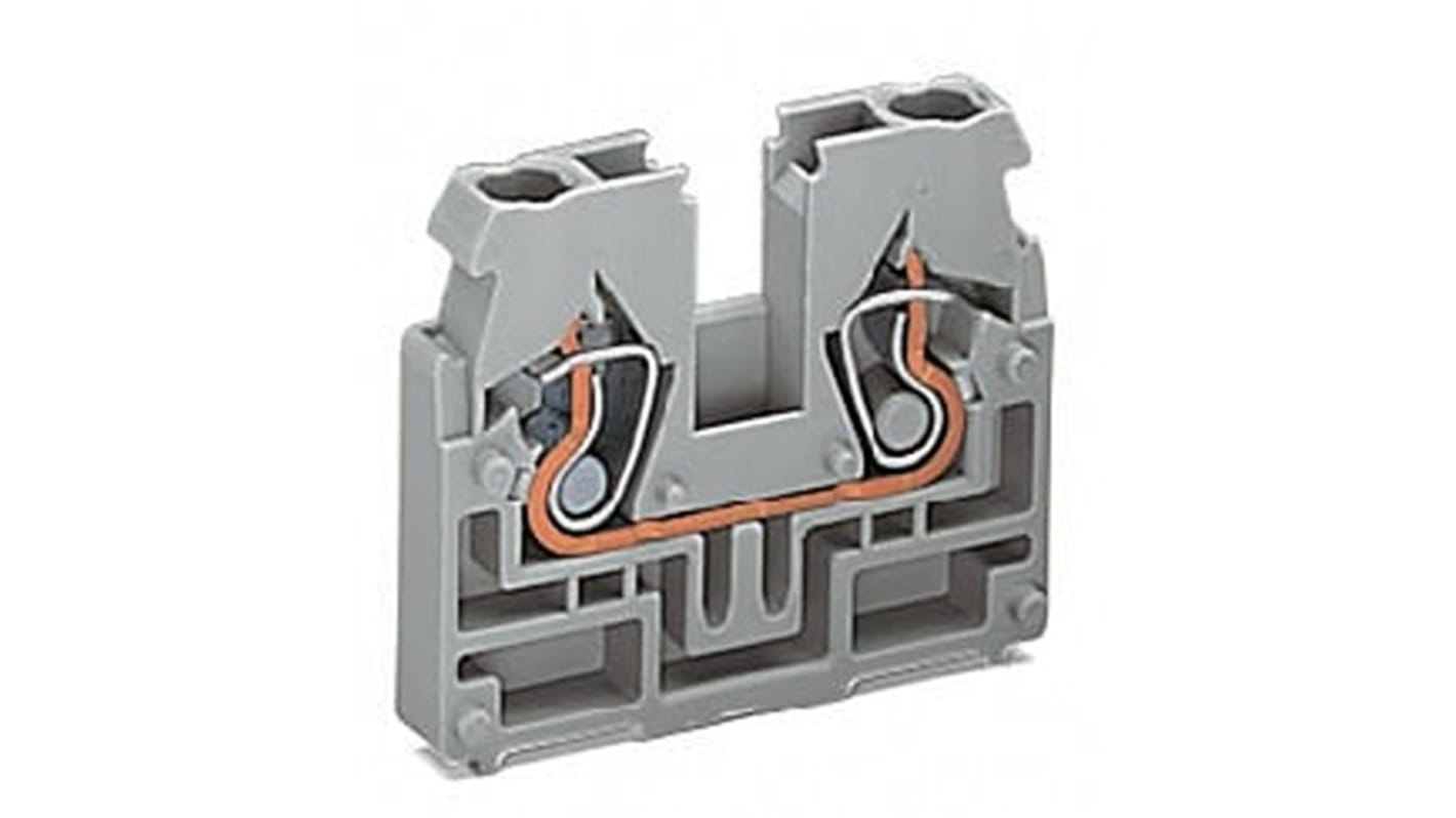 WAGO 869-341 869 Series Grey, 2.5mm², 1-Level, Cage Clamp Termination