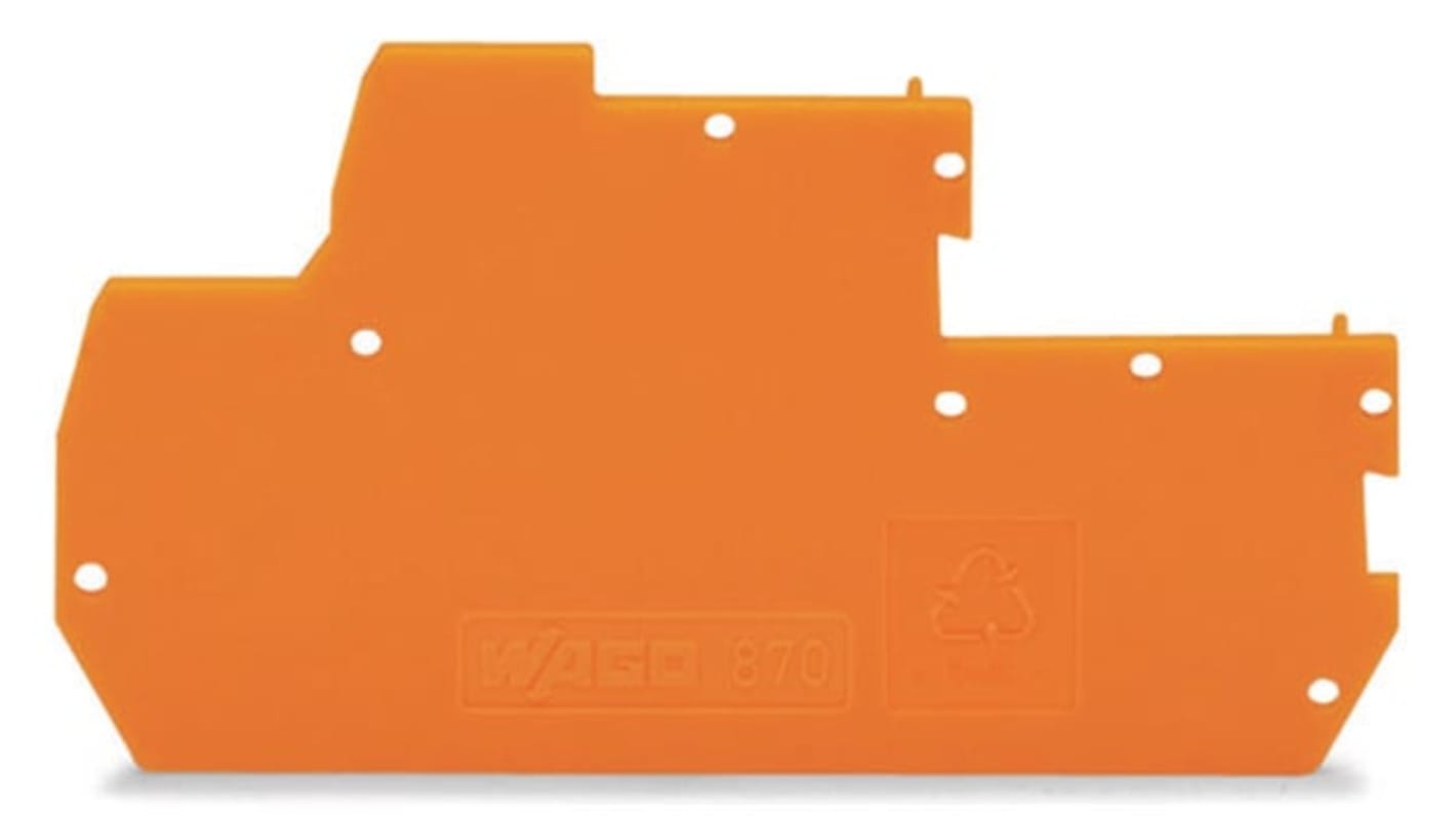 WAGO 870 Series End And Intermediate Plate for Use with Rail Mounted Terminal Blocks With CCC