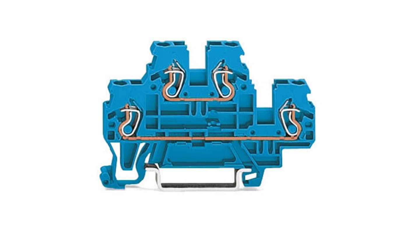 WAGO 870-504 870 Series Blue, 2.5mm², 2-Level, Cage Clamp Termination
