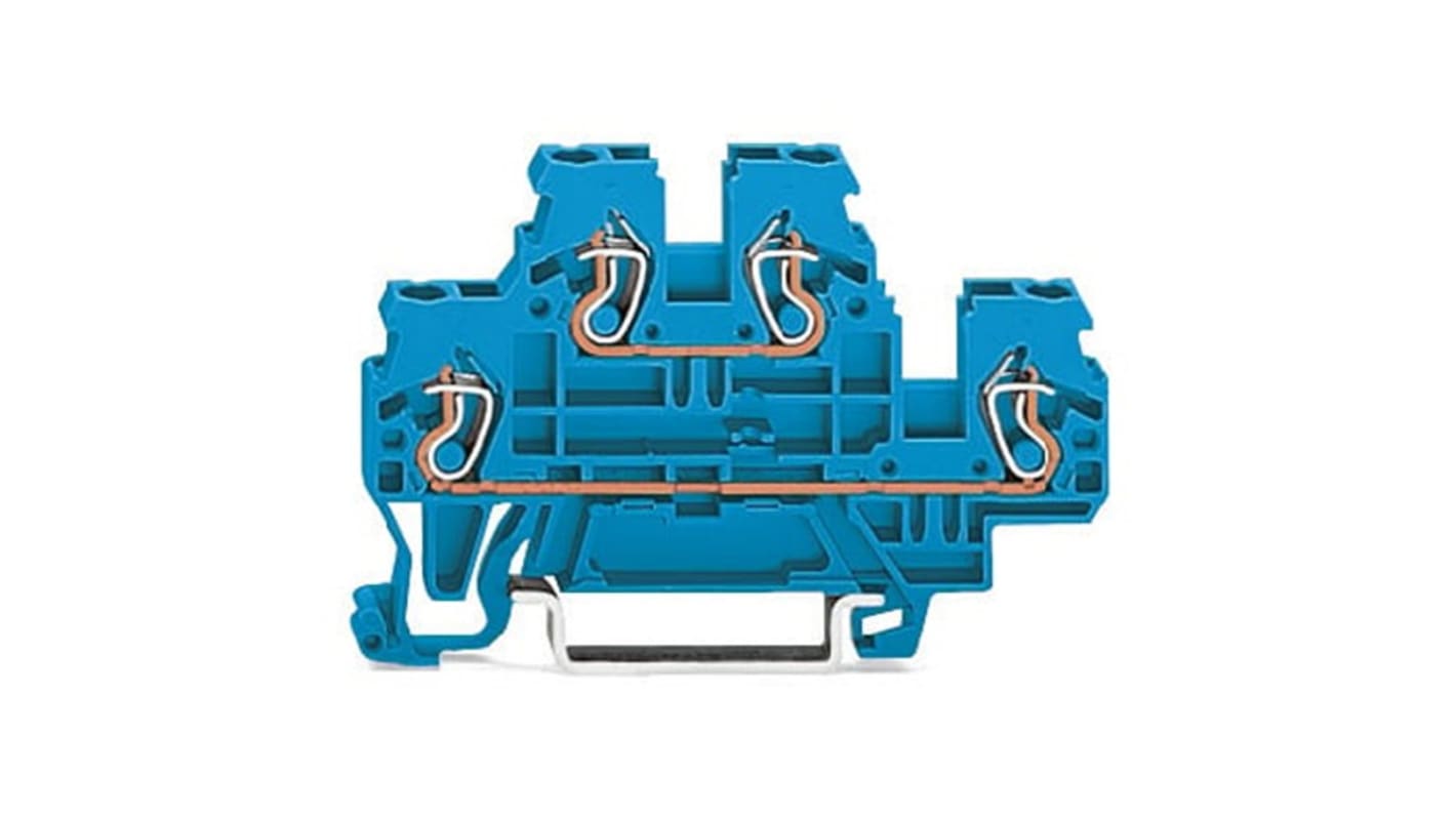 WAGO 870 Series Blue Terminal Block, 2.5mm², 2-Level, Cage Clamp Termination