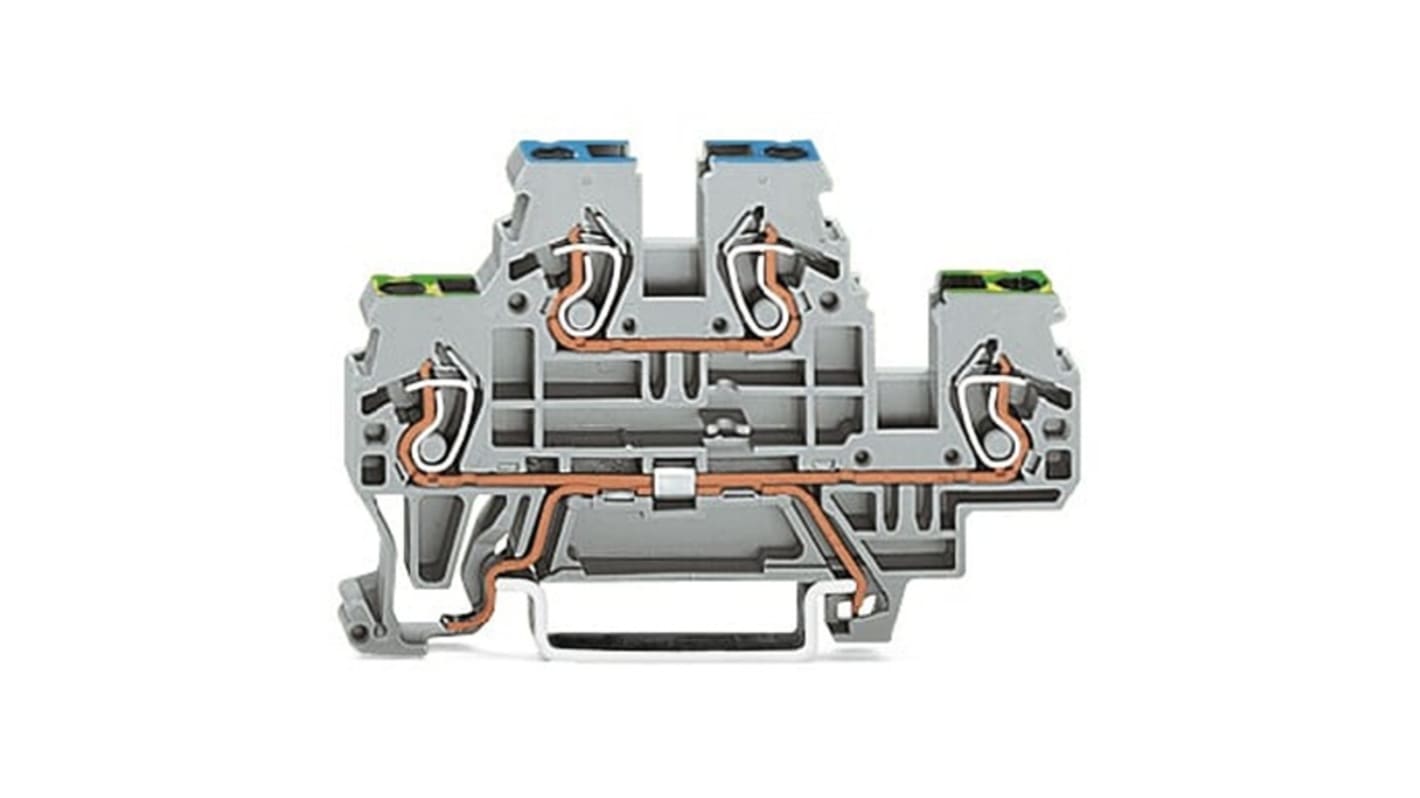 WAGO 870-517 870 Series Grey, 2.5mm², 2-Level, Cage Clamp Termination