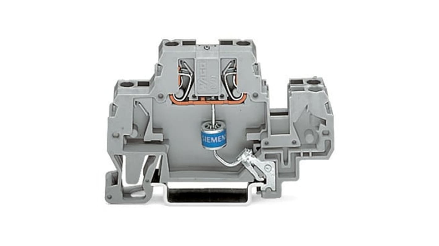 WAGO 870 Series Grey Terminal Block, 2.5mm², 2-Level, Cage Clamp Termination