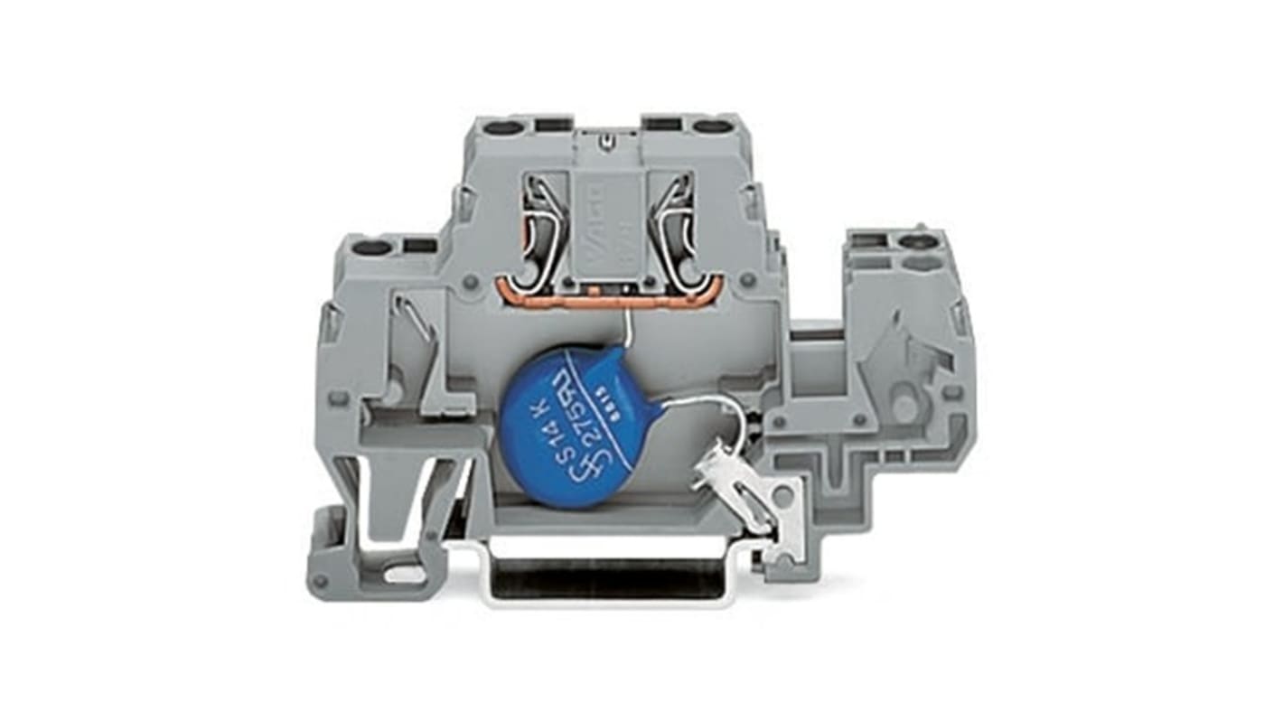 WAGO 870-523/281-583 870 Series Grey, 2.5mm², 2-Level, Cage Clamp Termination
