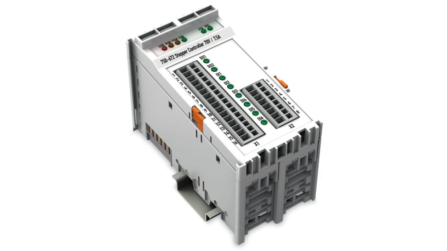 WAGO Stepper Motor Controller, 70 V dc, 2 Phase, 7.5 A, Positioning Function