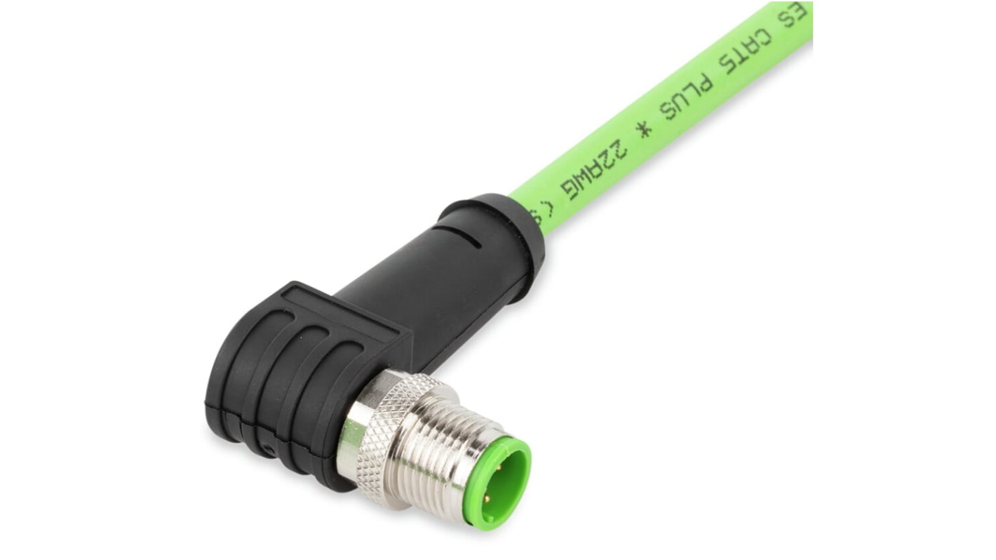 WAGO Ethernet kábel, Cat5e, M12, 5m, Zöld