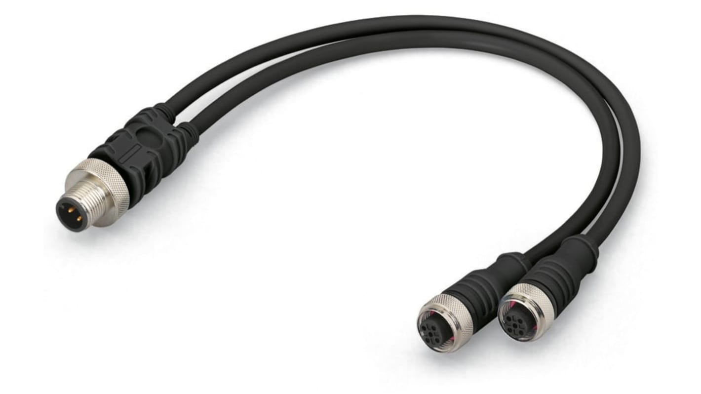 Kabel do siłownika/czujnika ze złączem Złącze M12 liczba rdzeni 4 długość 1m Rodzaj A Żeńskie Złącze B Złącze M12