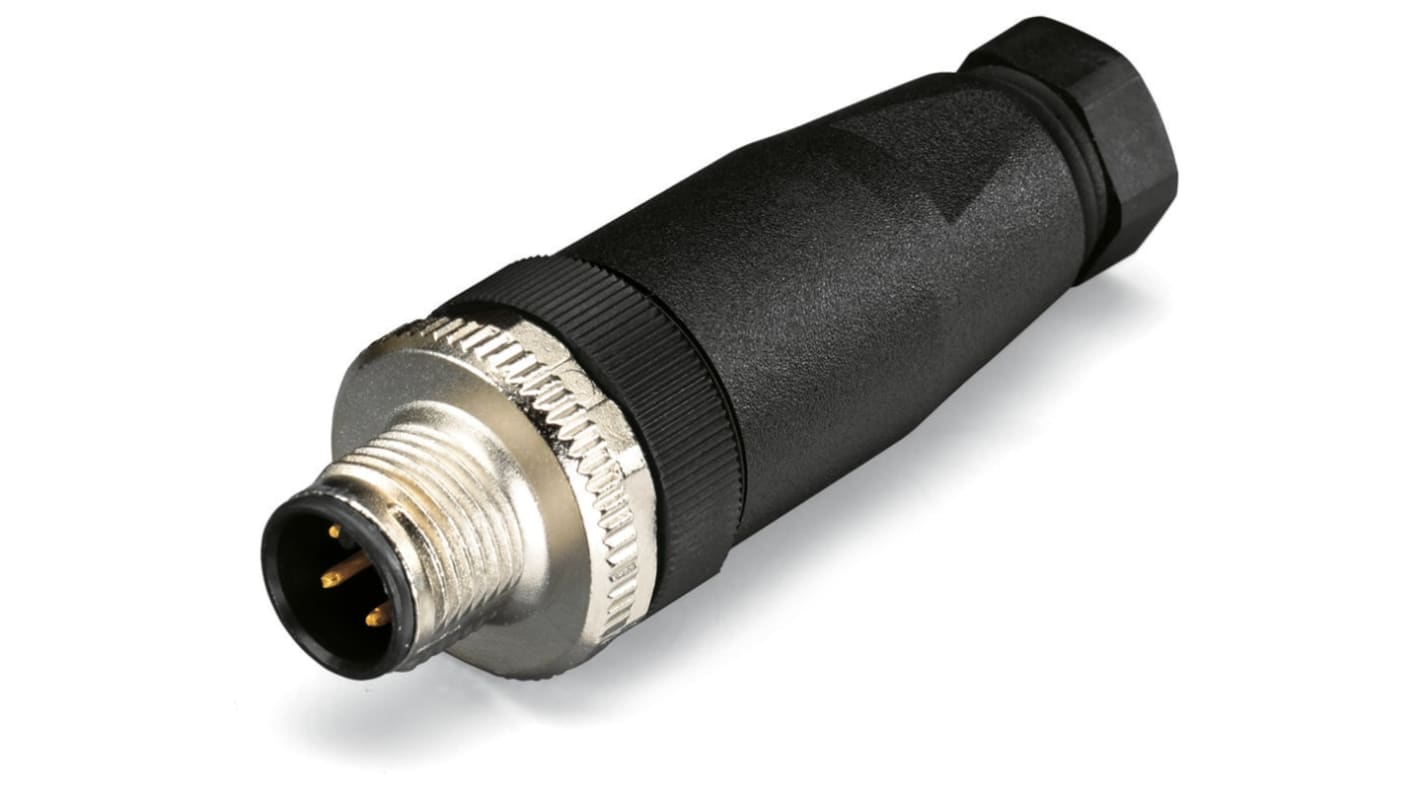 WAGO Industrial Circular Connectors, 5 Contacts, Plug-In, M12 Connector, Plug, Male, IP67, 756 Series
