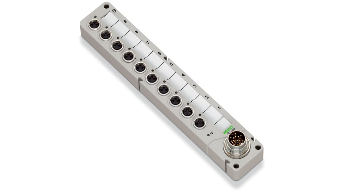 WAGO 757 Series Actuator Hub, M8, 3 way, 8 port