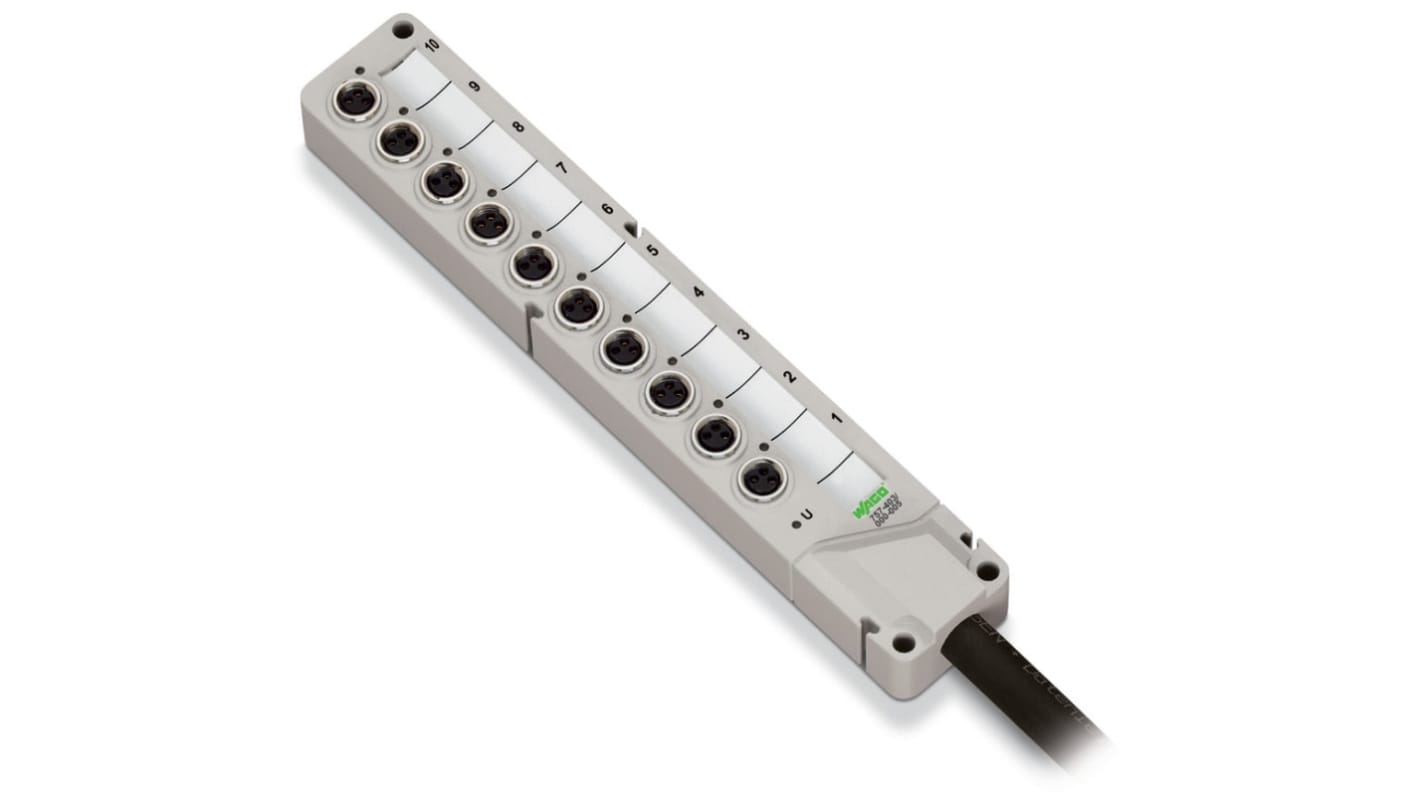 WAGO 757 Series Actuator Hub, M8, 5m cable, 3 way, 8 port