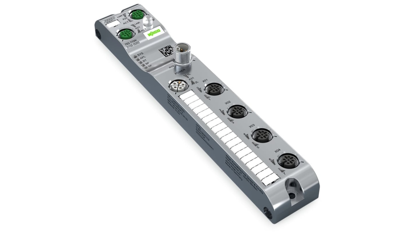 WAGO M12I/O模块, 4端口, 5线路, Profinet, 24V 直流, 765系列