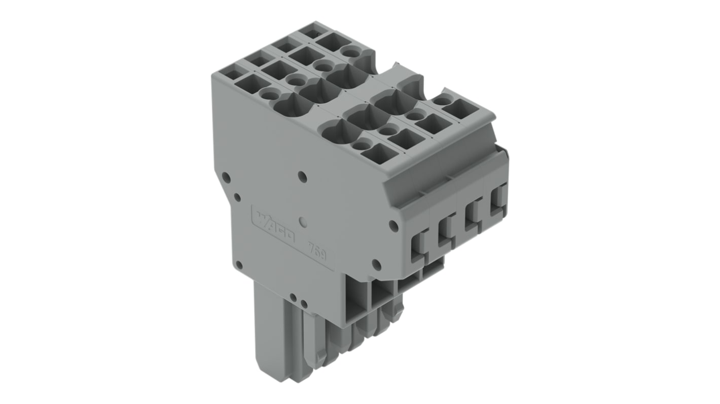 WAGO 769 Series Straight PCB Mount PCB Socket, 4-Contact, 5mm Pitch, Cage Clamp Termination