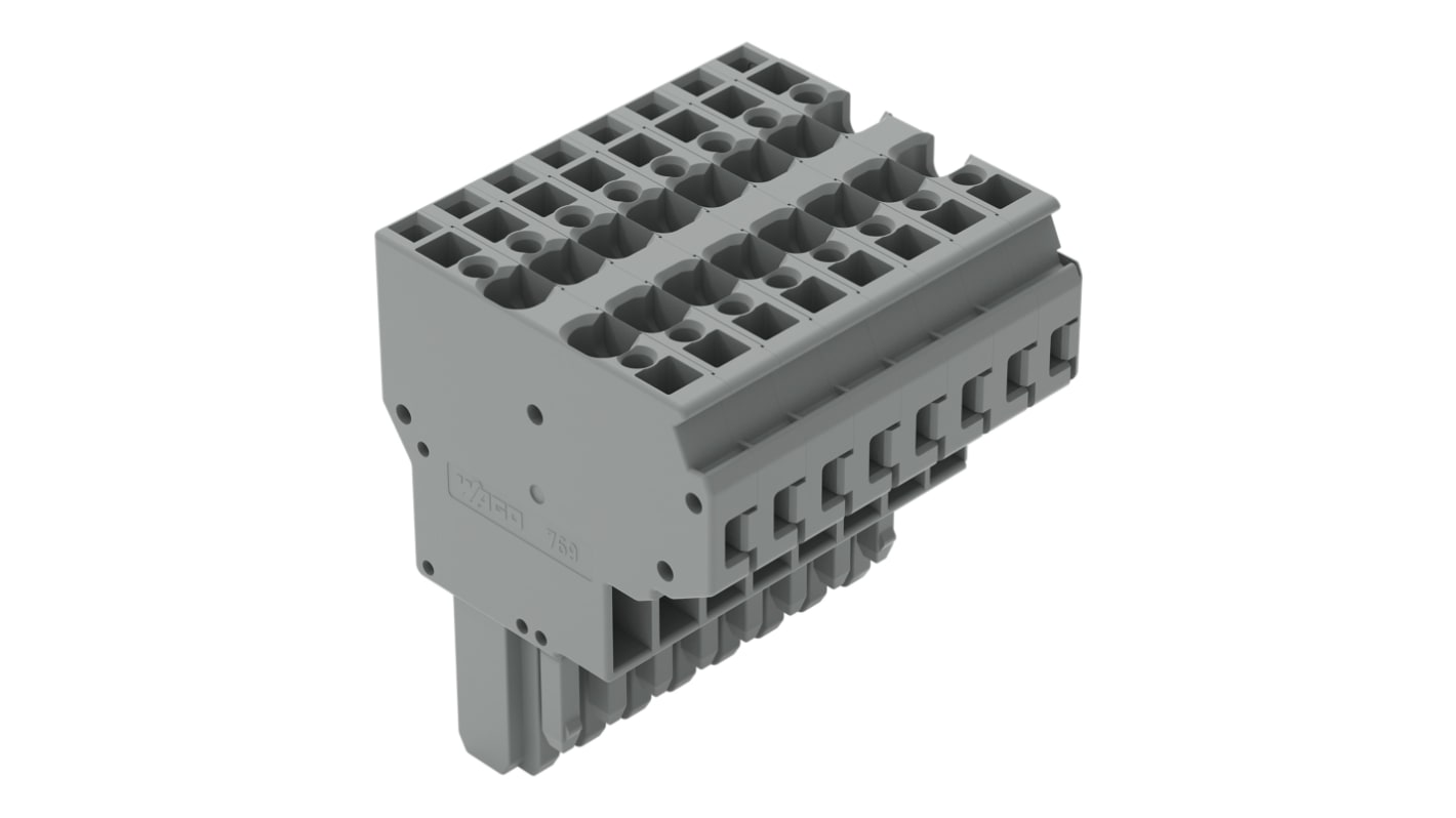 WAGO 769 Series Straight PCB Mount PCB Socket, 8-Contact, 5mm Pitch, Cage Clamp Termination