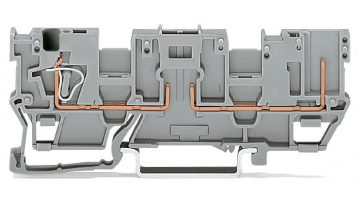 WAGO 769 Doppelstock-Basisklemme Grau, 4mm², mit Käfigklemme