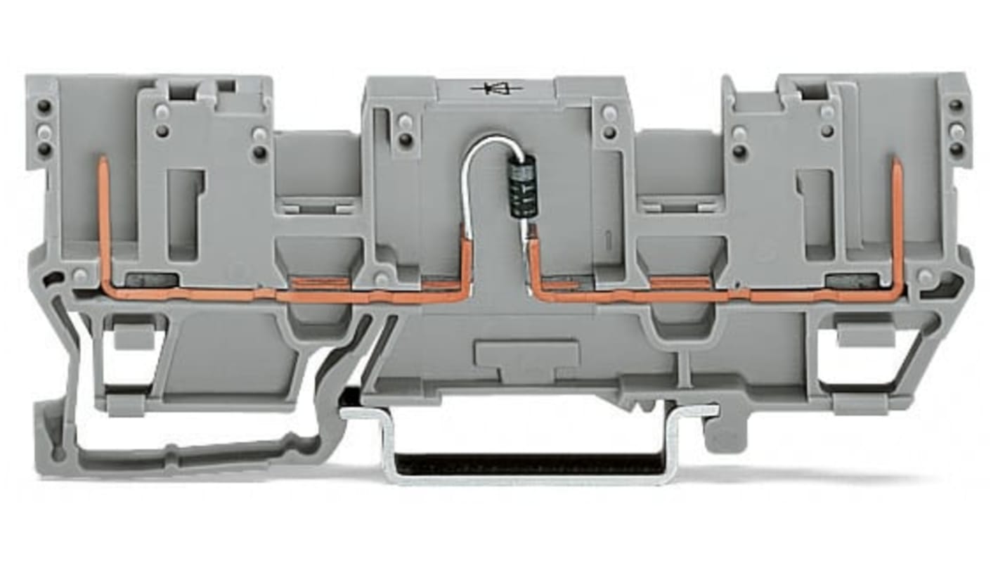 WAGO 769-208/281-411 769 Series Grey, 4mm², Wire Termination, CSA