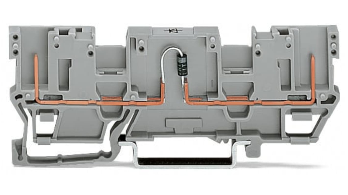 WAGO 769 Doppelstock-Basisklemme Grau, 4mm², Draht