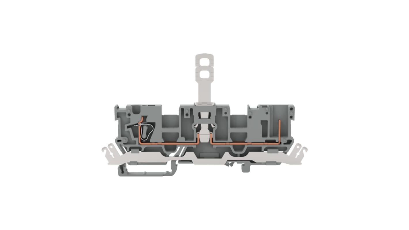 WAGO 769-213 769 Series Grey, 4mm², 1-Level, Cage Clamp Termination, CSA