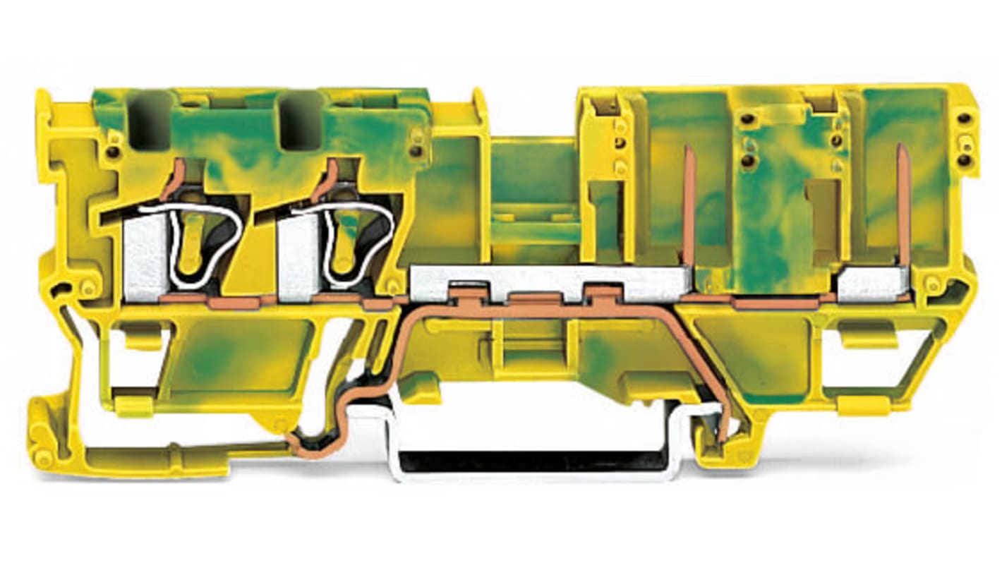 WAGO 769-217 769 Series Green, Yellow, 4mm², 1-Level, Cage Clamp Termination, CSA