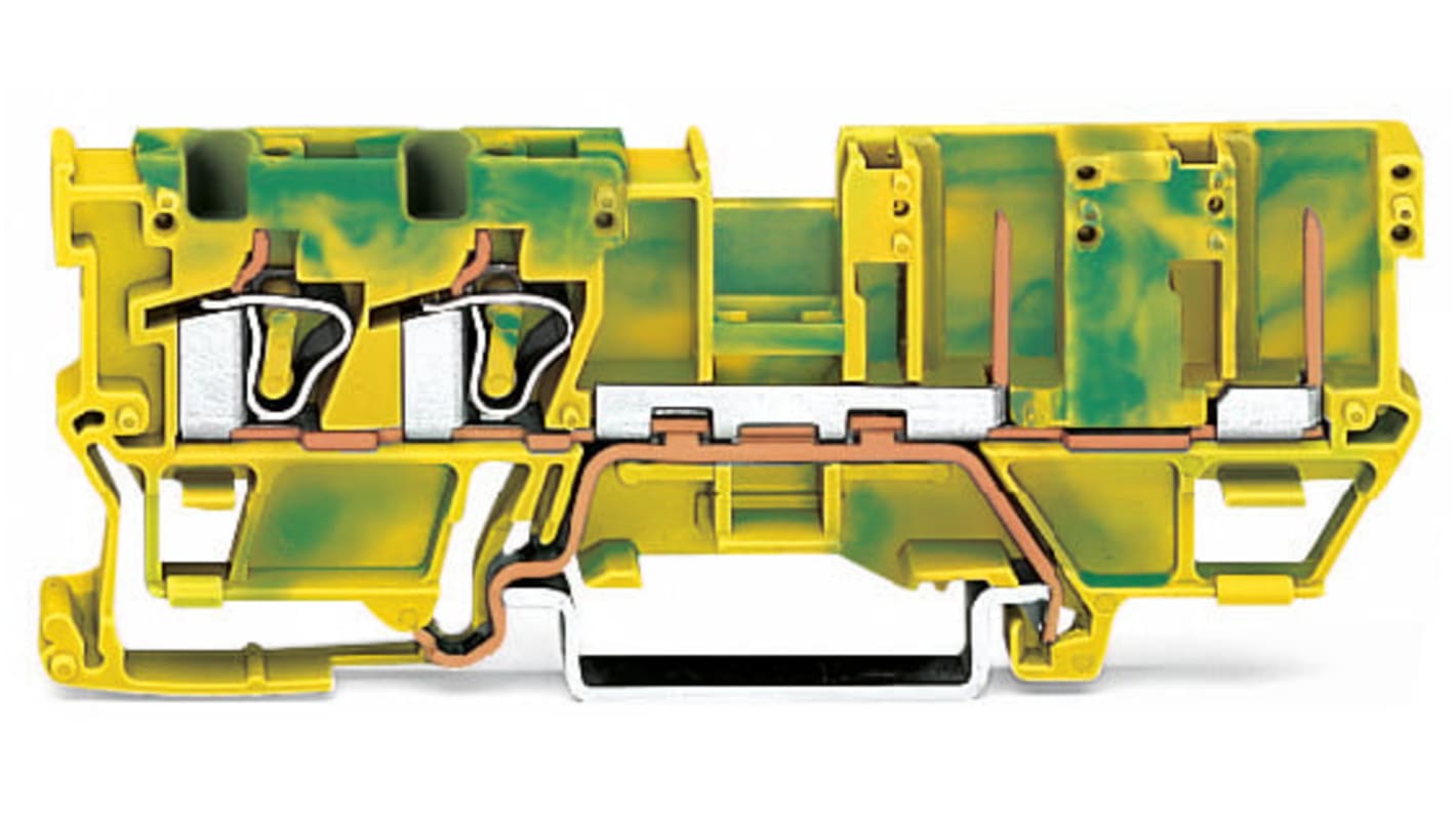 WAGO 769 Doppelstock-Basisklemme Grün, Gelb, 4mm², mit Käfigklemme