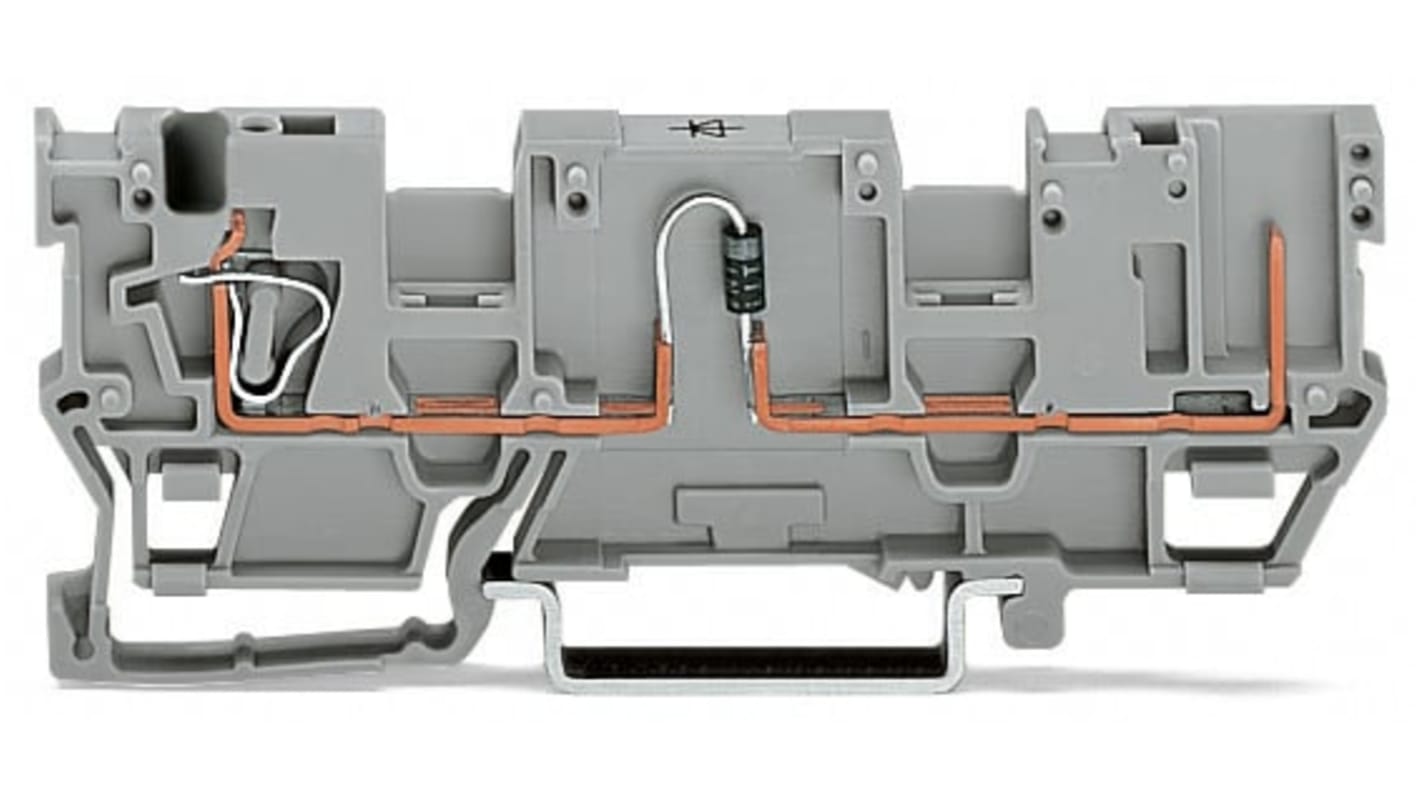 WAGO 769-218/281-411 769 Series Grey, 4mm², 1-Level, Cage Clamp Termination, CSA