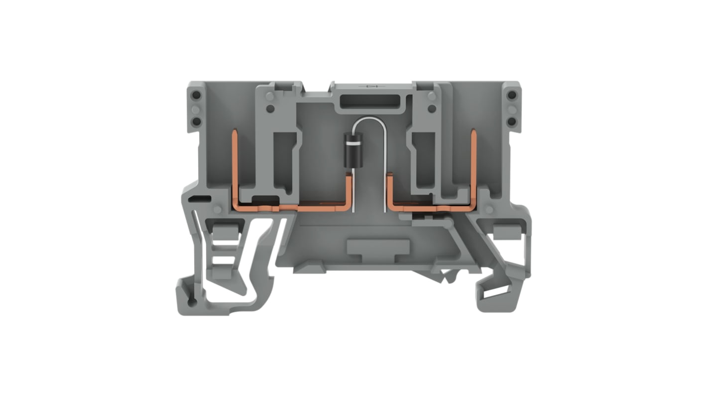 WAGO 769 Doppelstock-Basisklemme Grau, 4mm², Draht