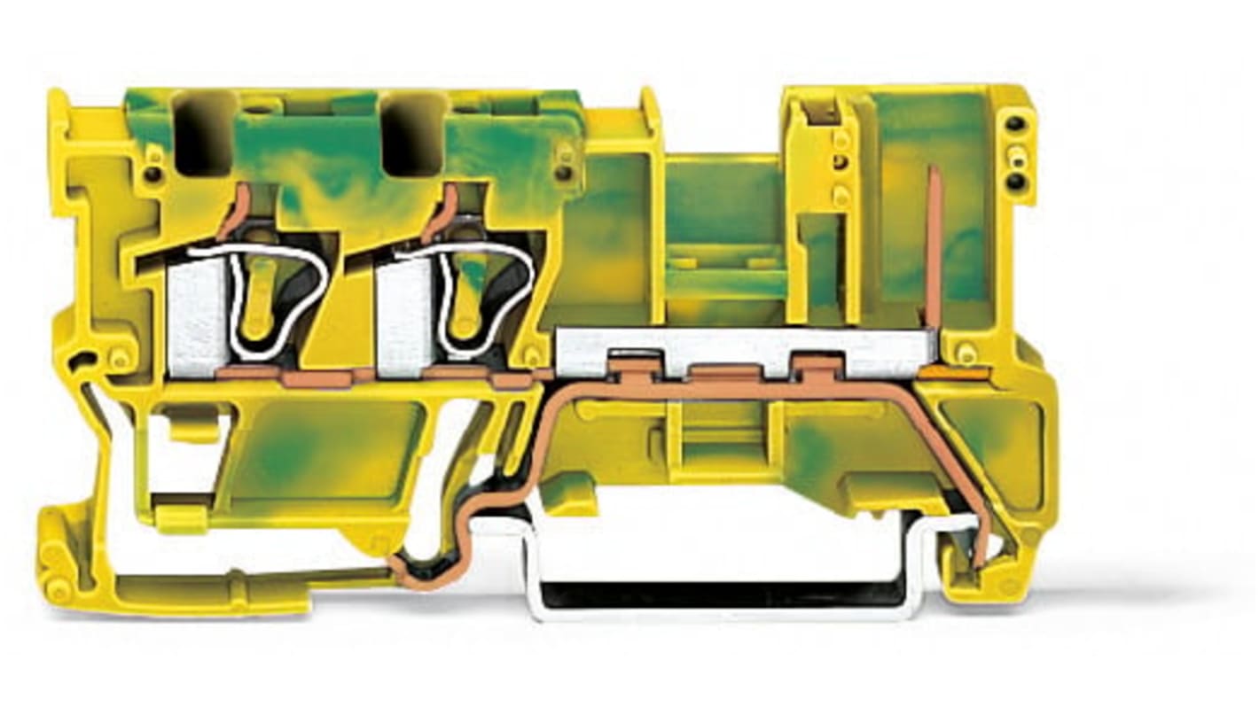 WAGO 769-257 769 Series Green, Yellow, 4mm², 1-Level, Cage Clamp Termination, CSA