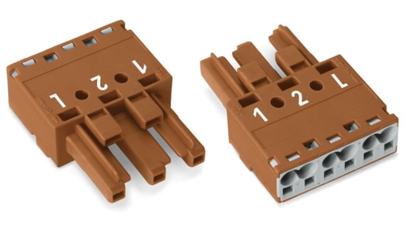 WAGO 770 Series Socket, 3-Pole, Female, Cable Mount, 25A, IP20