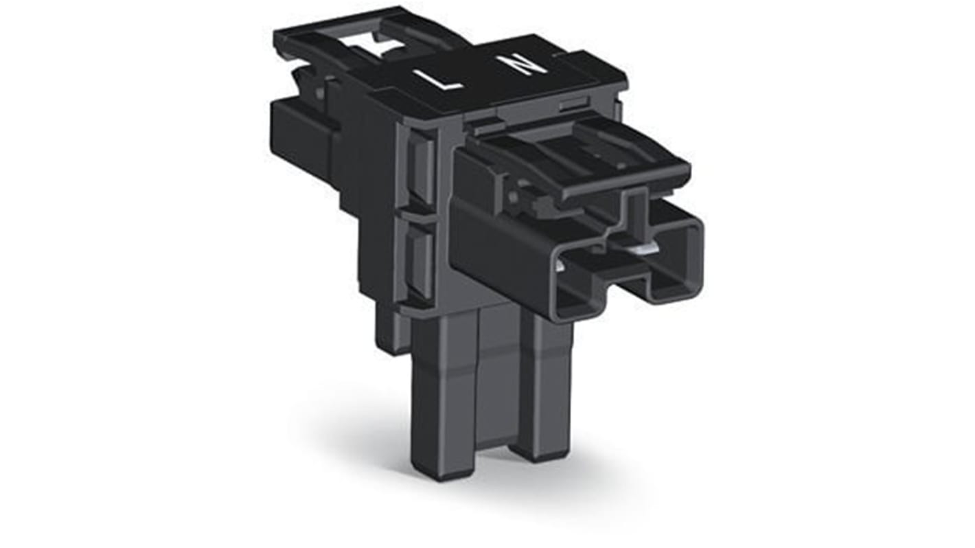 WAGO 770 Series Distribution Connector, 2-Pole, Female, Male, Cable Mount, 25A, IP20