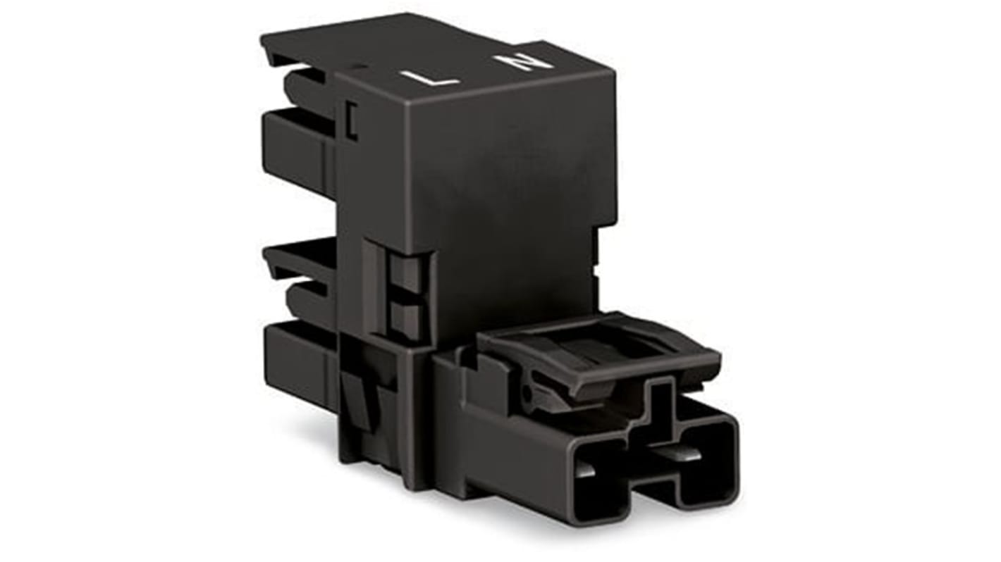 WAGO 770 Series Distribution Connector, 2-Pole, Female, Male, Cable Mount, 25A, IP20