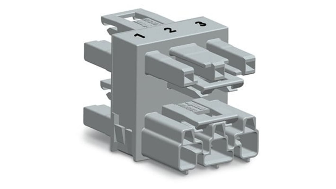 WAGO 770 Series Distribution Connector, 3-Pole, Female, Male, Cable Mount, 25A, IP20